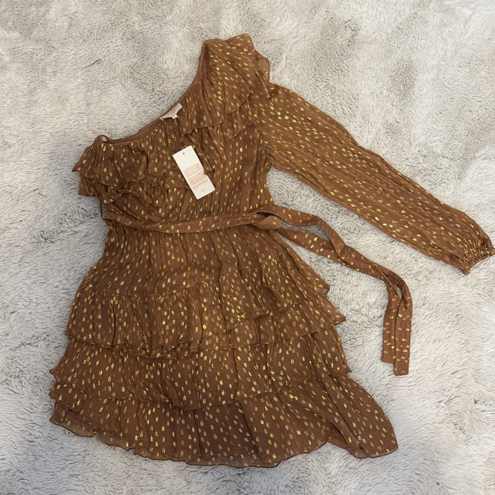 ROCOCO SAND Aine One Shoulder Belted Mini Dress - Picture 2 of 10